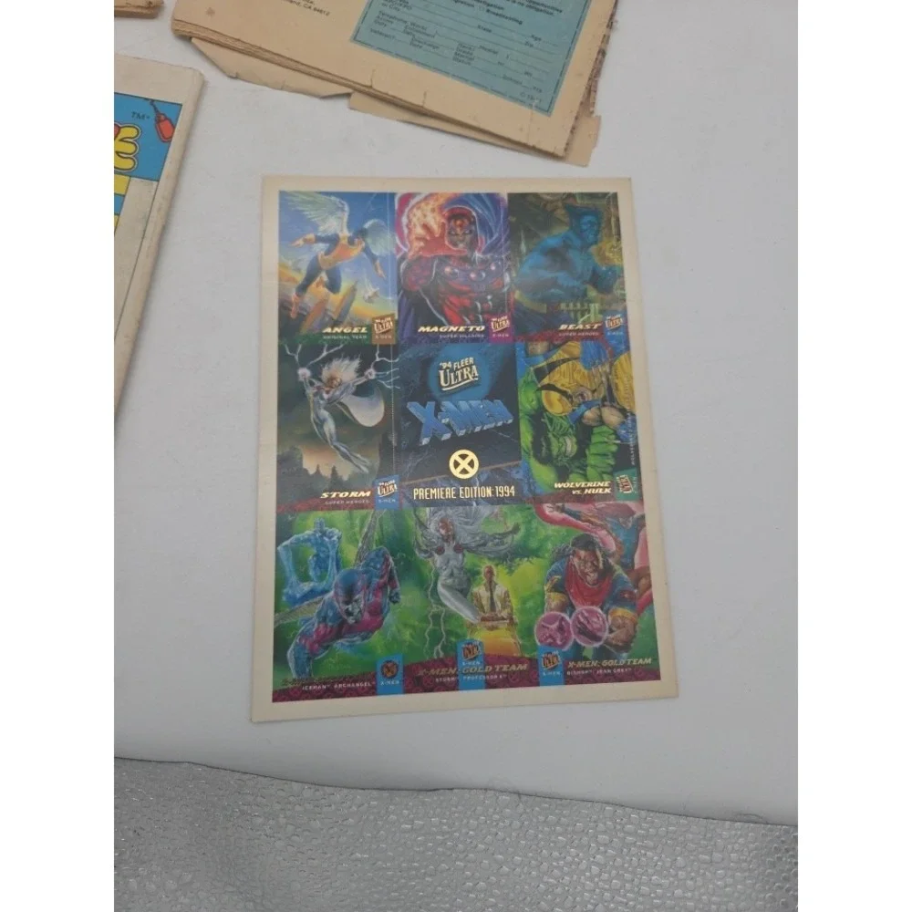 1994 Fleer Ultra X-men Marvel Mini Cards Uncut Promo Card Sheet W/ Misc Comics